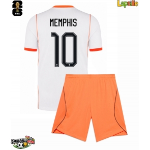 Alankomaat Memphis Depay #10 Vieraspaita Lapsille MM-kisat 2026 Lyhythihainen (+ shortsit)
